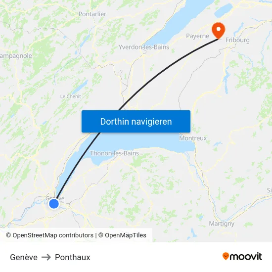 Genève to Ponthaux map