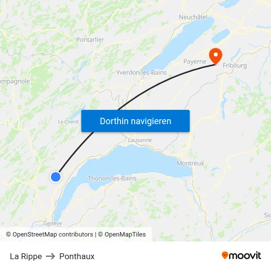 La Rippe to Ponthaux map