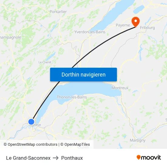 Le Grand-Saconnex to Ponthaux map