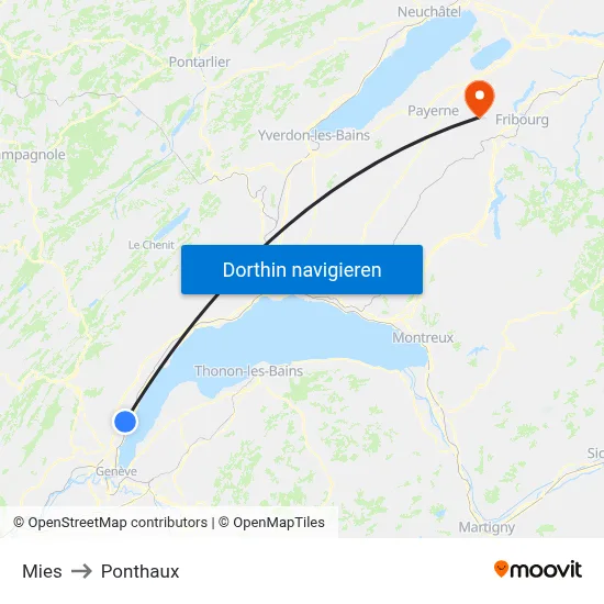Mies to Ponthaux map