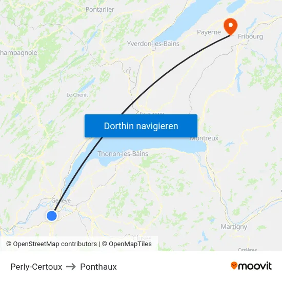 Perly-Certoux to Ponthaux map