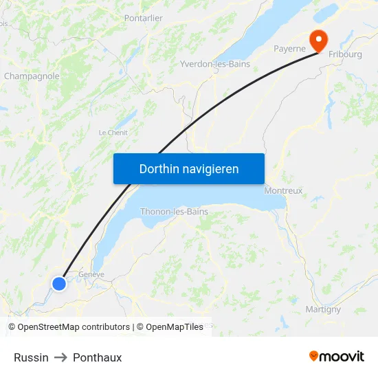 Russin to Ponthaux map