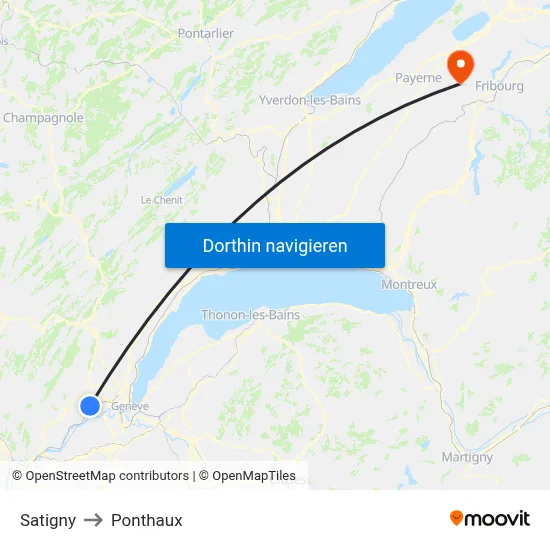 Satigny to Ponthaux map