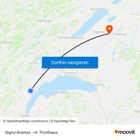 Signy-Avenex to Ponthaux map