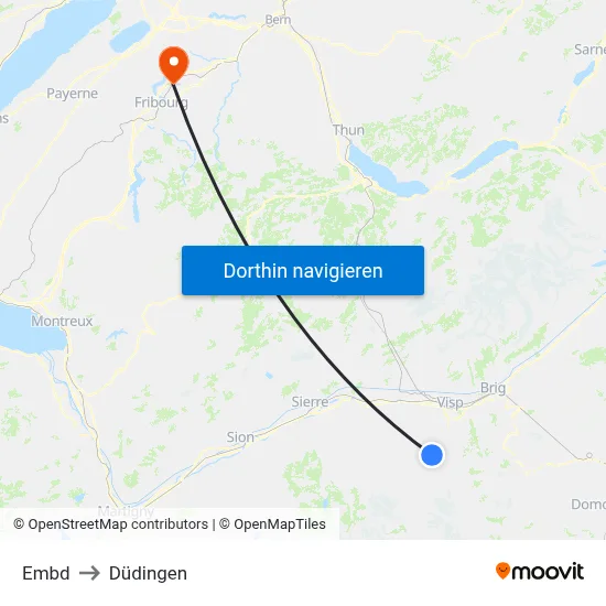 Embd to Düdingen map