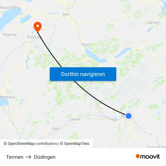 Termen to Düdingen map