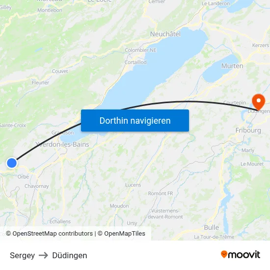 Sergey to Düdingen map