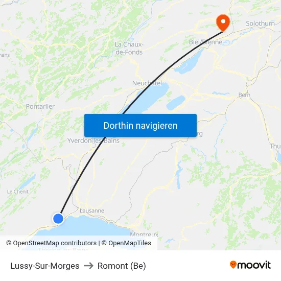 Lussy-Sur-Morges to Romont (Be) map