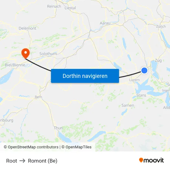 Root to Romont (Be) map