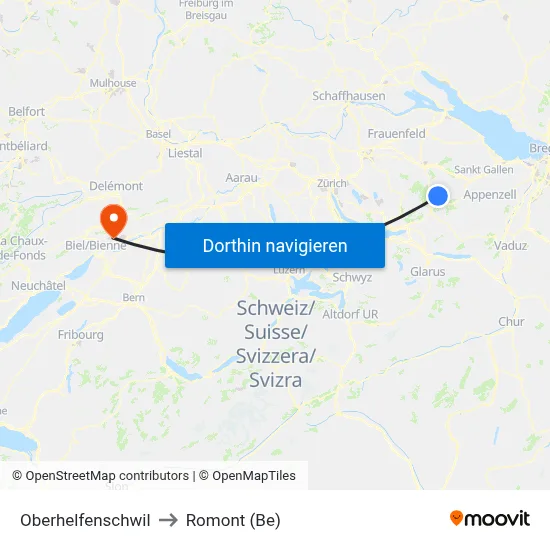 Oberhelfenschwil to Romont (Be) map