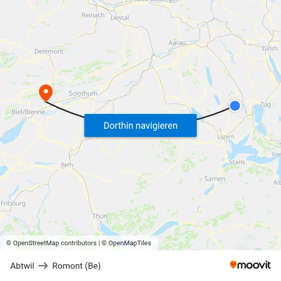 Abtwil to Romont (Be) map