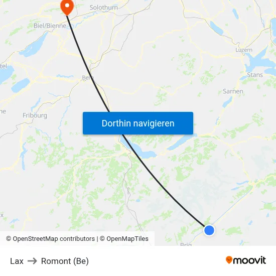 Lax to Romont (Be) map
