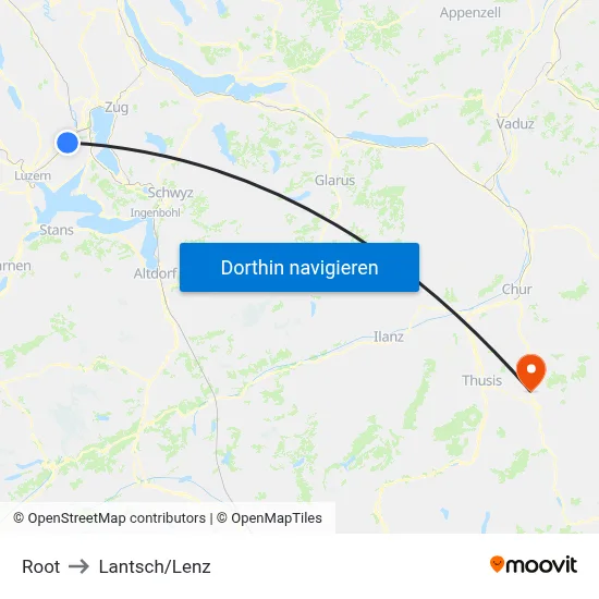 Root to Lantsch/Lenz map