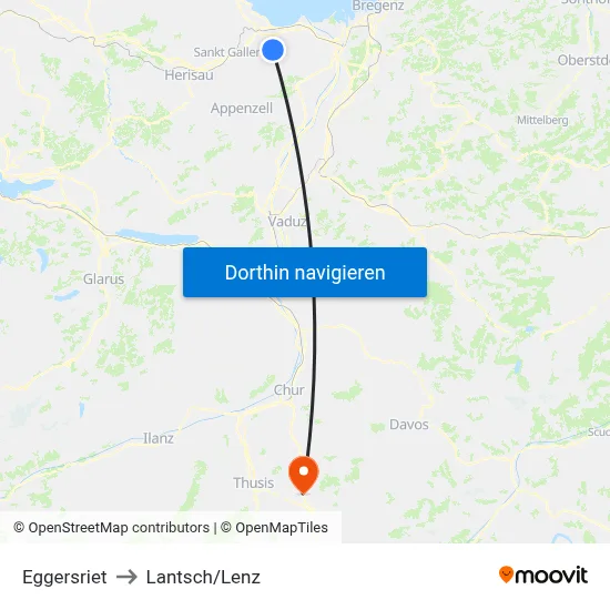 Eggersriet to Lantsch/Lenz map