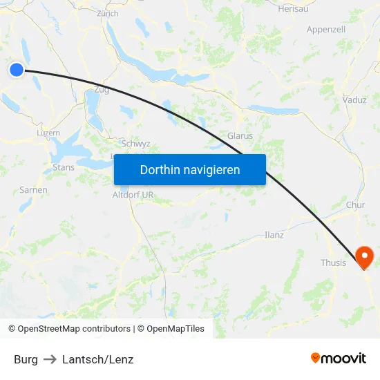 Burg to Lantsch/Lenz map