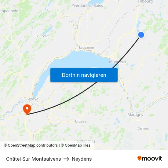 Châtel-Sur-Montsalvens to Neydens map
