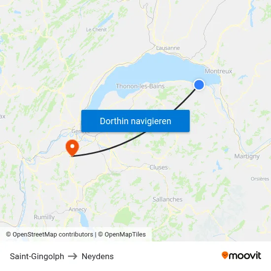 Saint-Gingolph to Neydens map