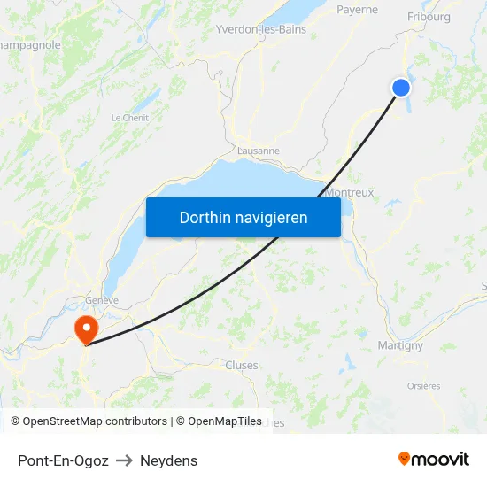 Pont-En-Ogoz to Neydens map
