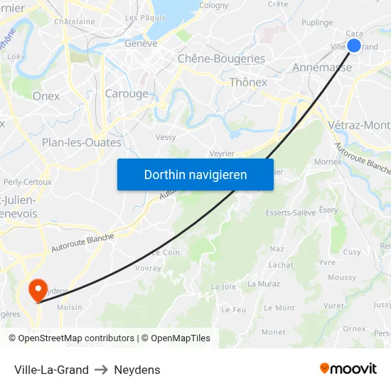 Ville-La-Grand to Neydens map