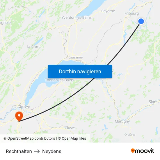 Rechthalten to Neydens map