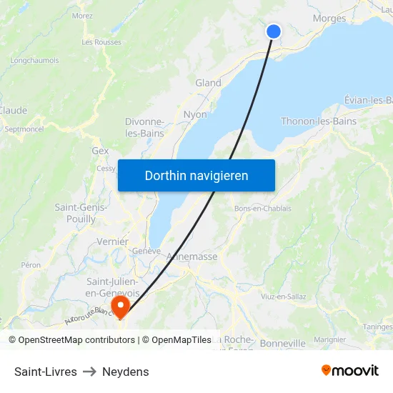Saint-Livres to Neydens map