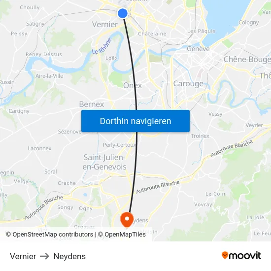 Vernier to Neydens map