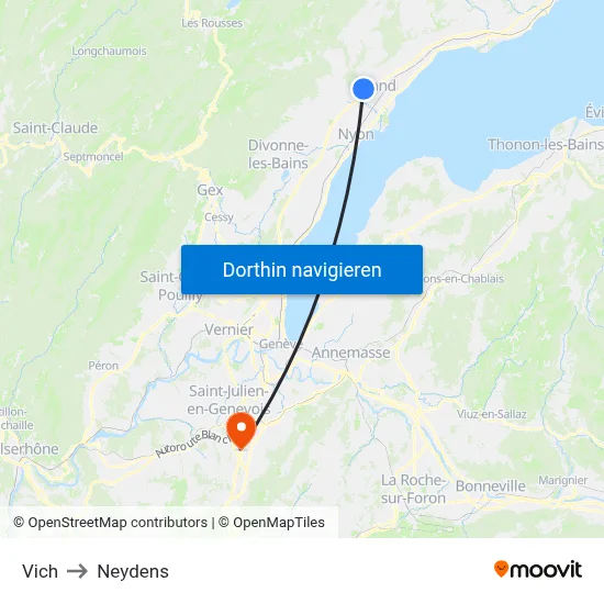 Vich to Neydens map