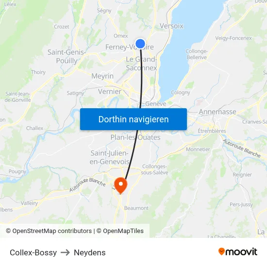 Collex-Bossy to Neydens map