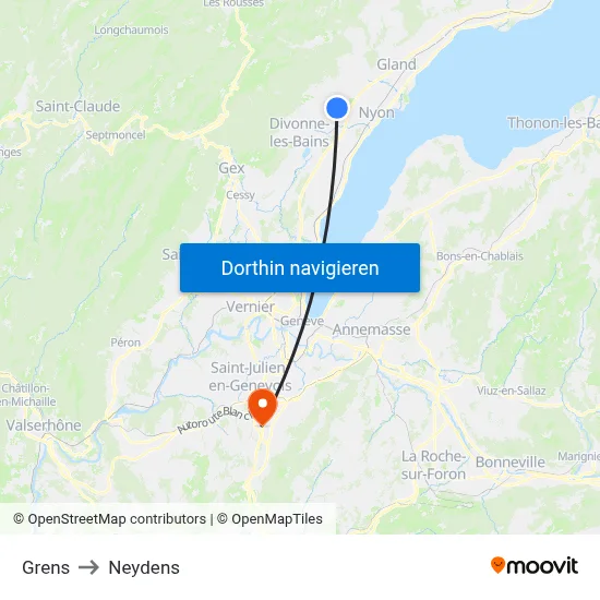Grens to Neydens map