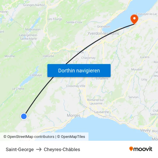 Saint-George to Cheyres-Châbles map