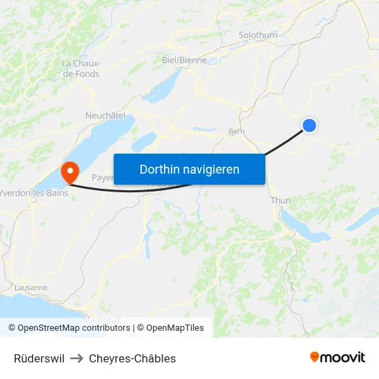 Rüderswil to Cheyres-Châbles map