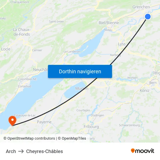 Arch to Cheyres-Châbles map