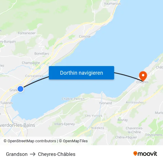 Grandson to Cheyres-Châbles map