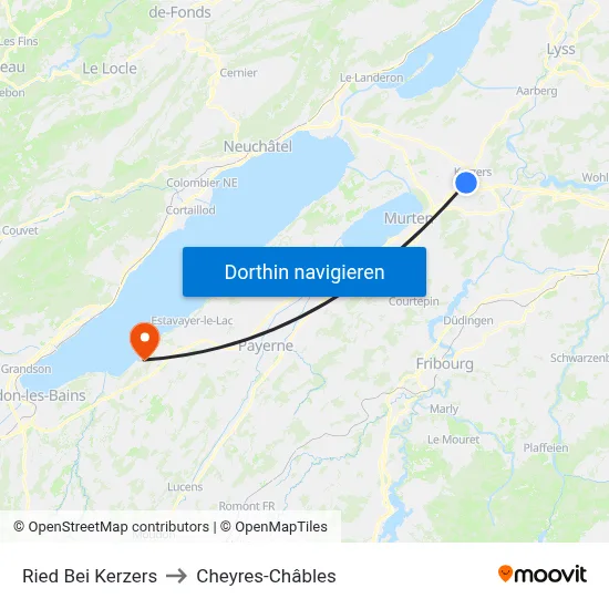 Ried Bei Kerzers to Cheyres-Châbles map