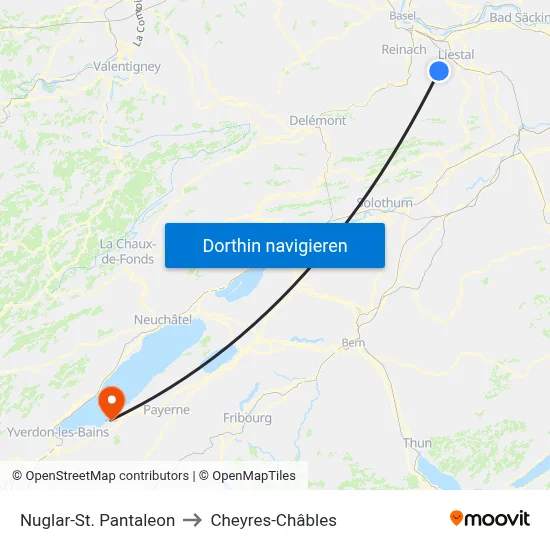 Nuglar-St. Pantaleon to Cheyres-Châbles map