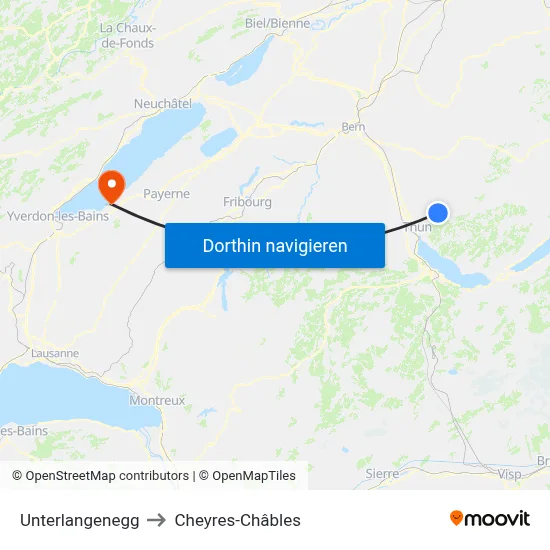 Unterlangenegg to Cheyres-Châbles map
