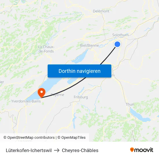 Lüterkofen-Ichertswil to Cheyres-Châbles map