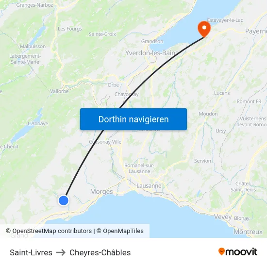 Saint-Livres to Cheyres-Châbles map