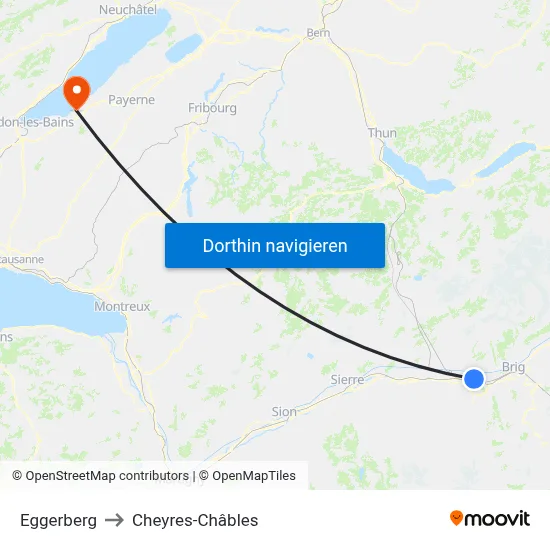 Eggerberg to Cheyres-Châbles map