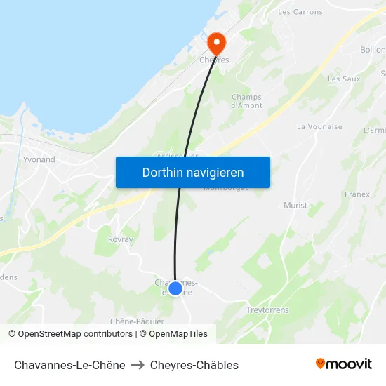 Chavannes-Le-Chêne to Cheyres-Châbles map