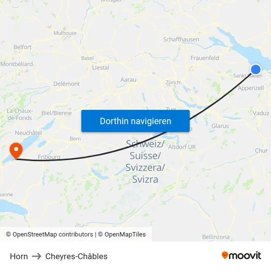 Horn to Cheyres-Châbles map
