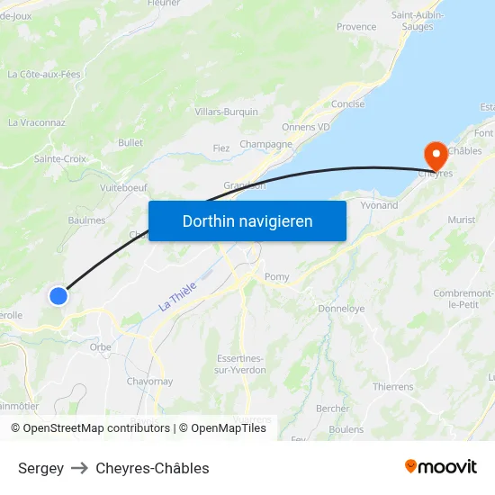 Sergey to Cheyres-Châbles map