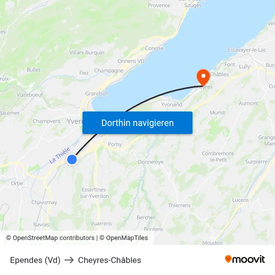Ependes (Vd) to Cheyres-Châbles map