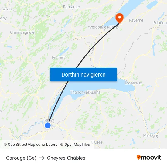 Carouge (Ge) to Cheyres-Châbles map
