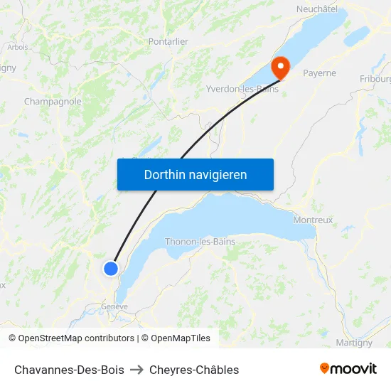 Chavannes-Des-Bois to Cheyres-Châbles map