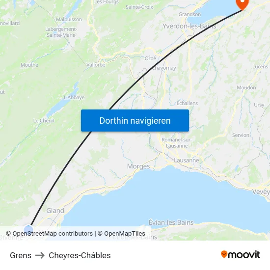 Grens to Cheyres-Châbles map
