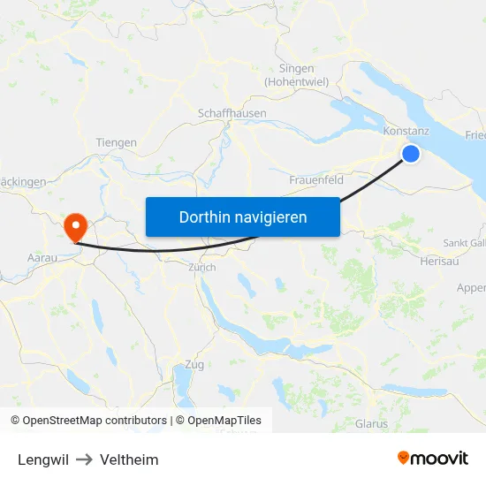 Lengwil to Veltheim map