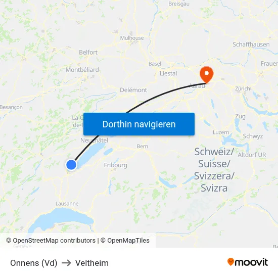 Onnens (Vd) to Veltheim map