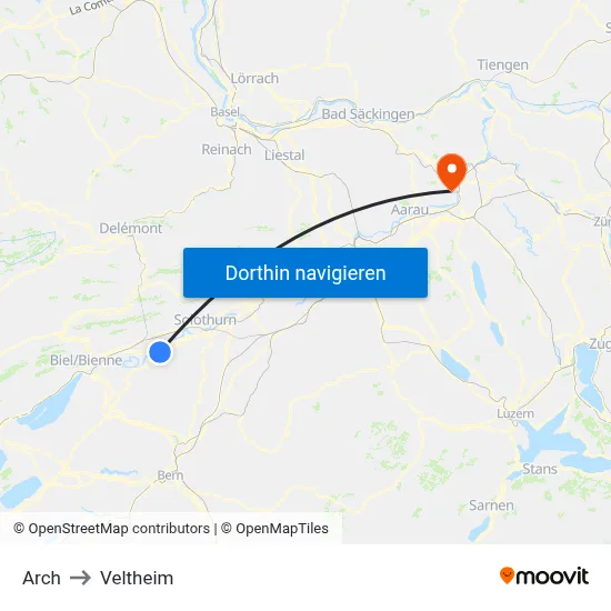 Arch to Veltheim map