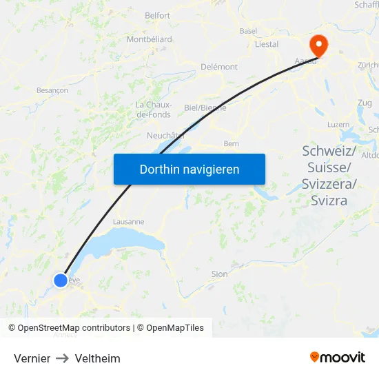 Vernier to Veltheim map